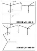 кронштейны безрадиусные для трёх светильников кг3к-2,0-2,5-0,075-0,06-180